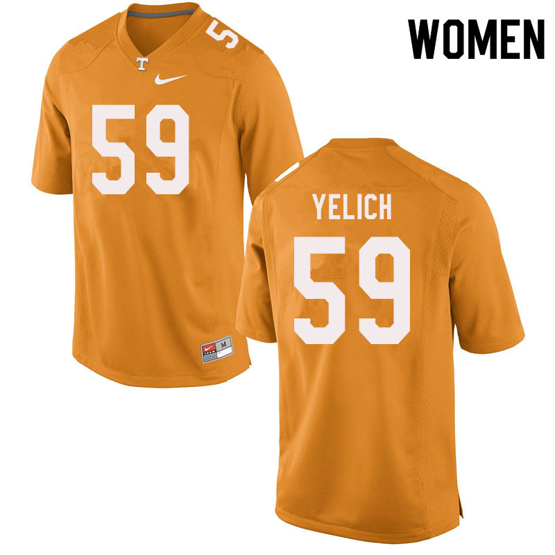 Women #59 Jake Yelich Tennessee Volunteers College Football Jerseys Sale-Orange